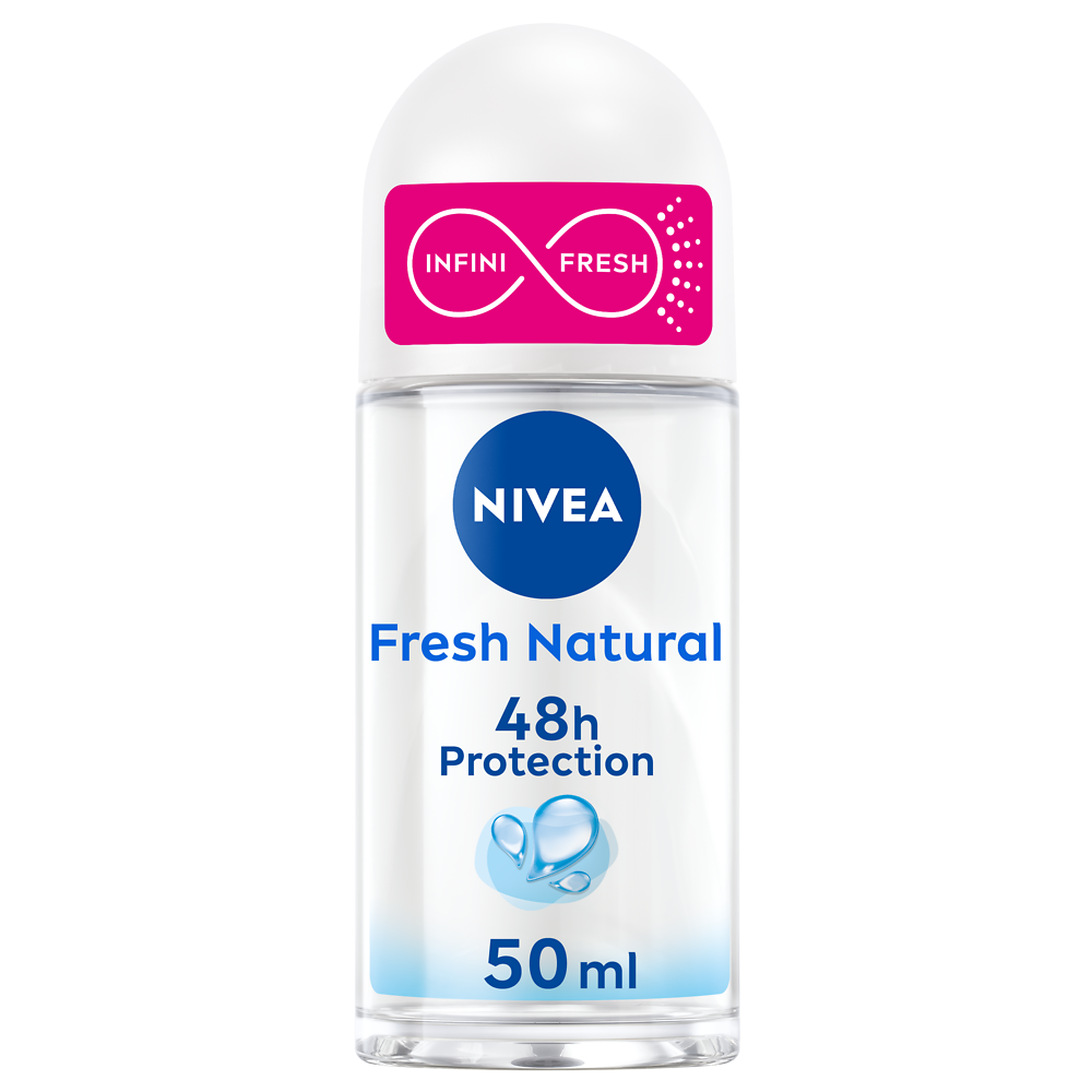 Déodorant pour femme fresh natural 0% aluminium NIVEA, bille de 50ml