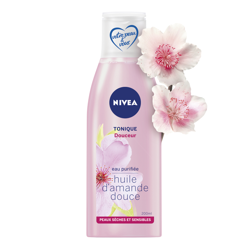 Tonique douceur pour peaux sèches et sensibles NIVEA, flacon de 200ml