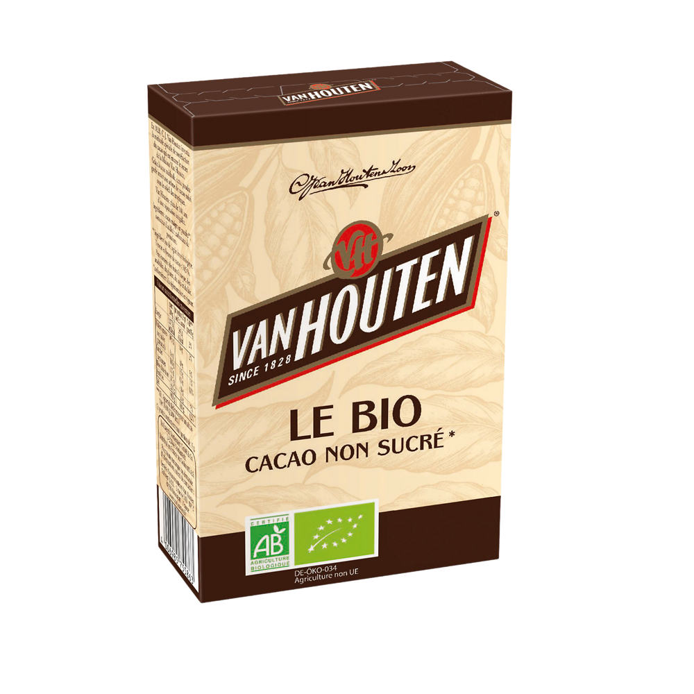 Cacao non sucré bio VAN HOUTEN, boîte de 125g