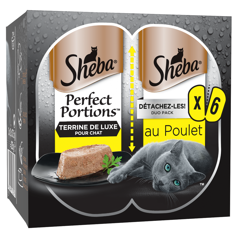 Barquettes chat Perfect Portions au poulet en terrine SHEBA - 6x37,5g