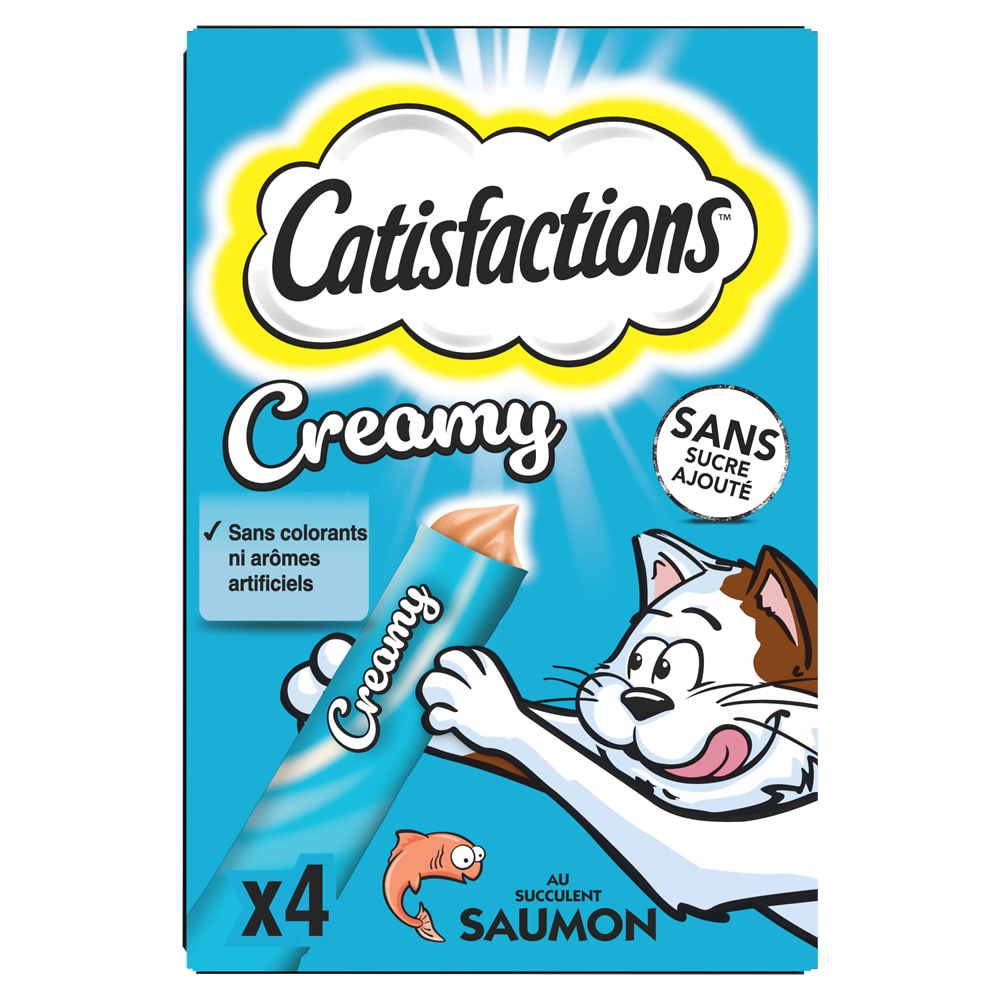 Friandises chat Creamy au saumon CATISFACTIONS - 4x10g