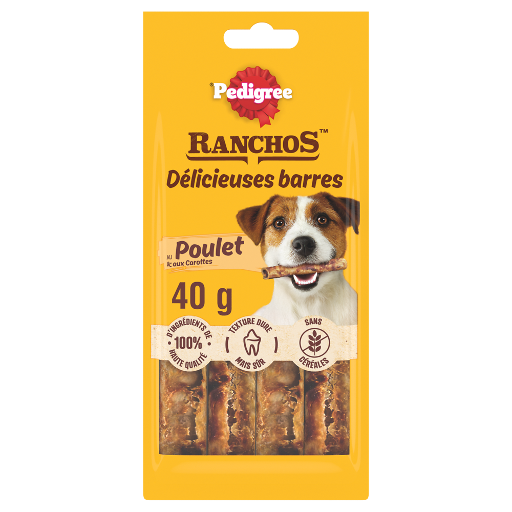 Friandises chien récompenses Ranchos barres au poulet PEDIGREE - 40g