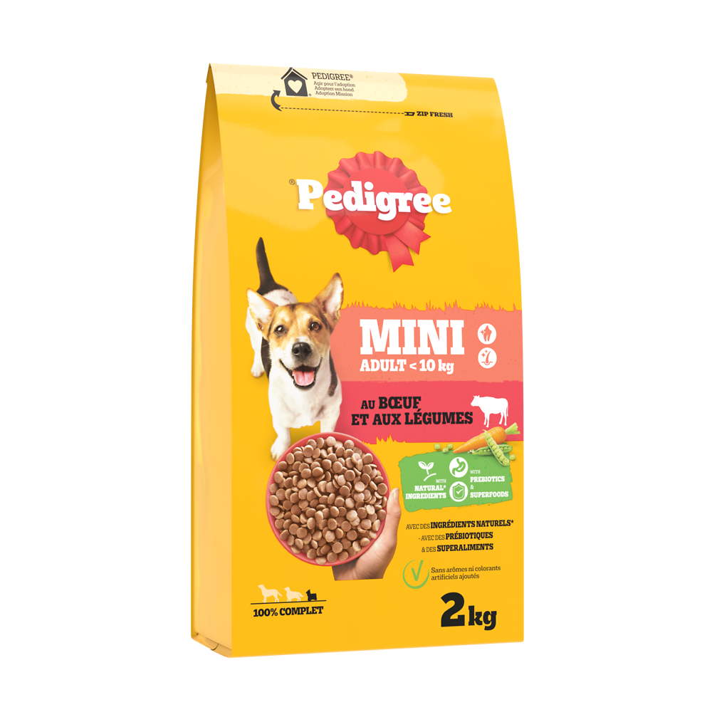 Croquettes petit chien au boeuf et aux légumes PEDIGREE - 2kg