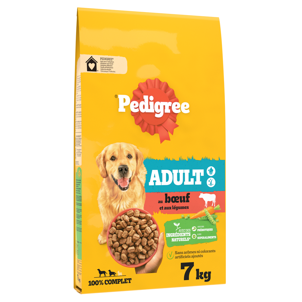 Croquettes moyen et grand chien au boeuf et aux légumes PEDIGREE - 7kg