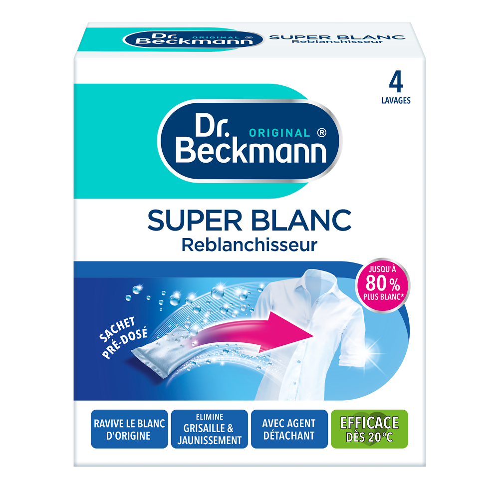 Reblanchisseur super blanc DR BERCKMANN, 4 sachets