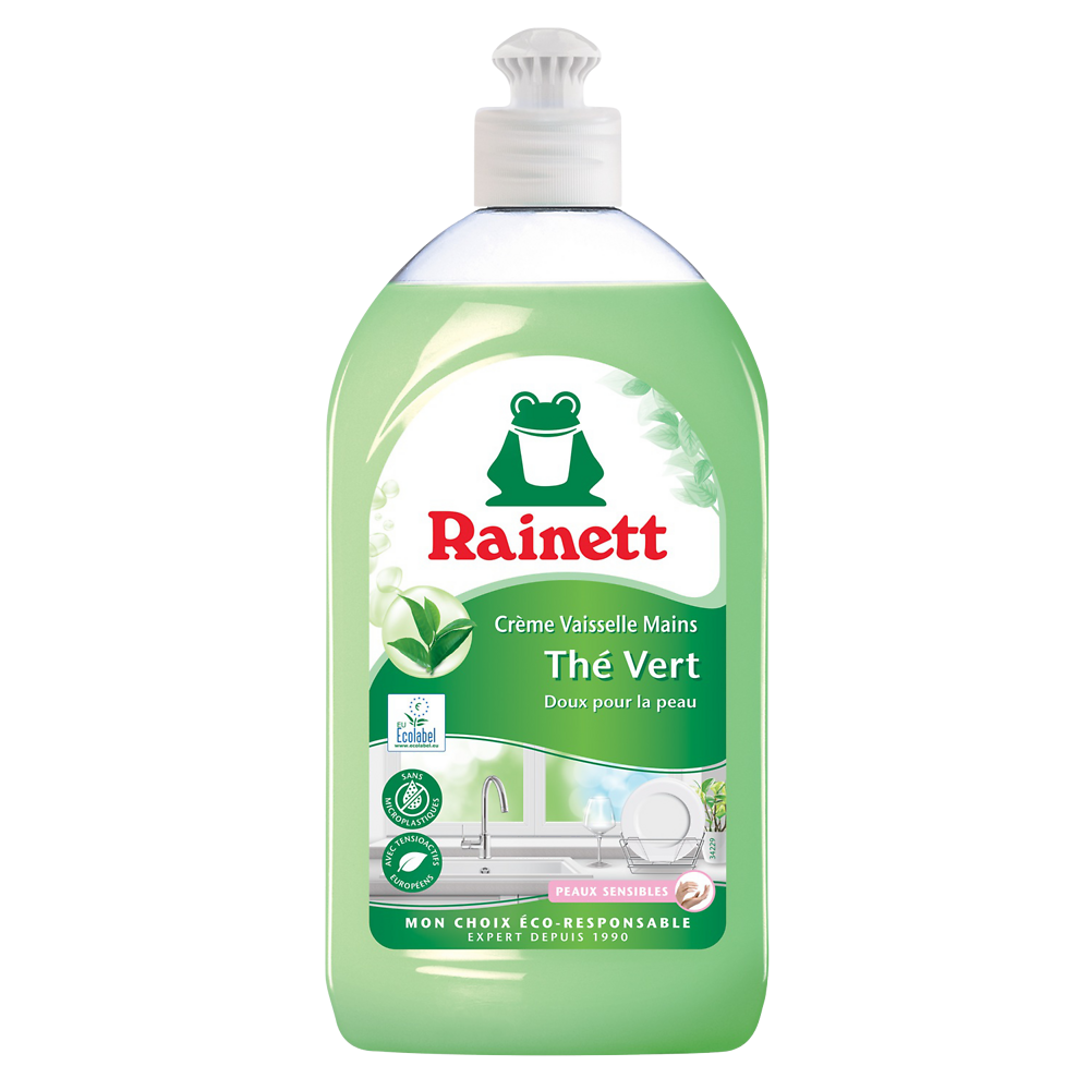 Liquide vaisselle écologique crème thé vert RAINETT, 500ml