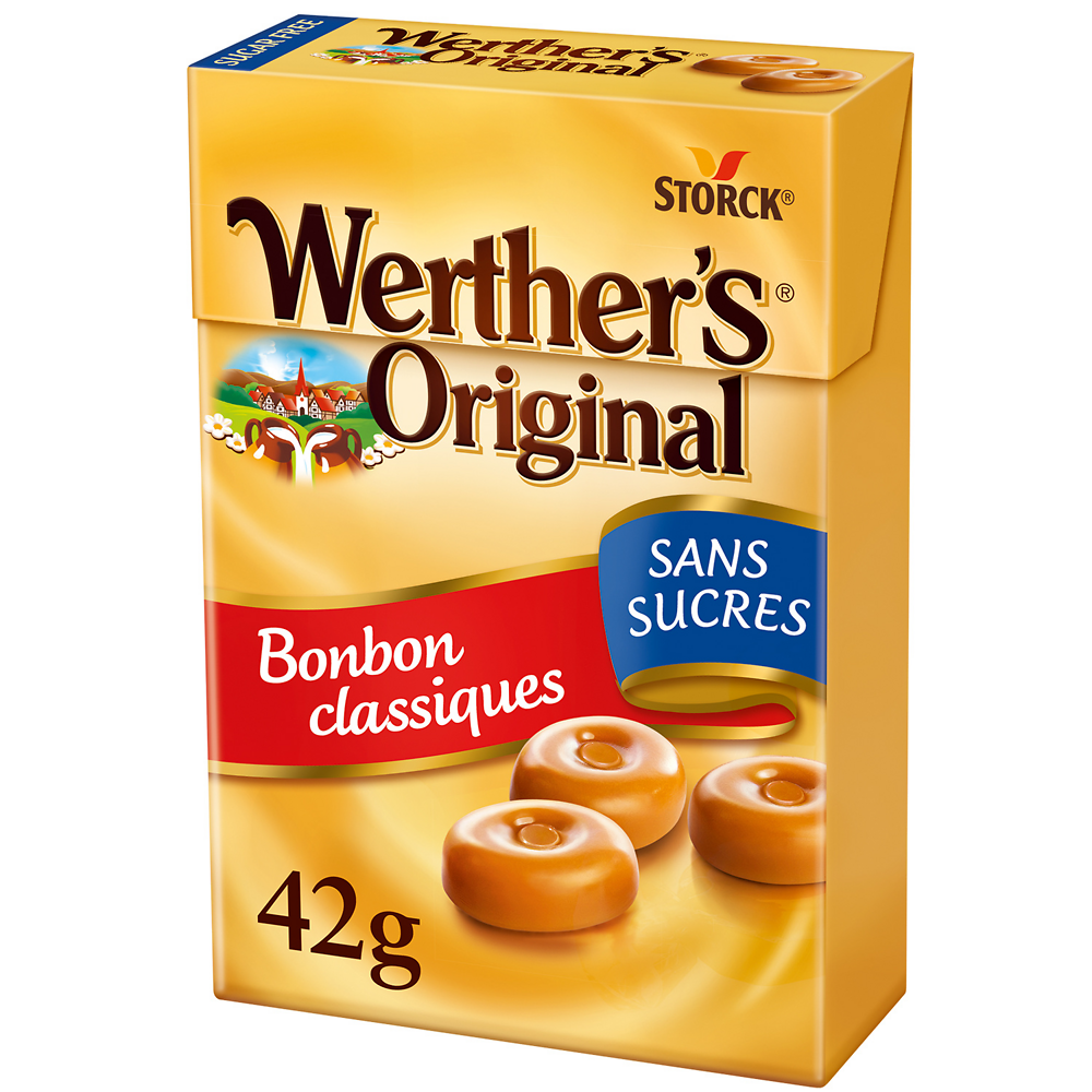 Caramels sans sucre WERTHER'S Original, boîte de 42g