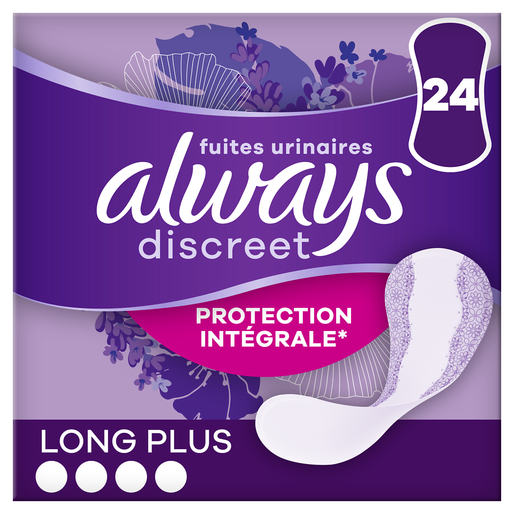 Protège-slip long plus ALWAYS DISCREET x24