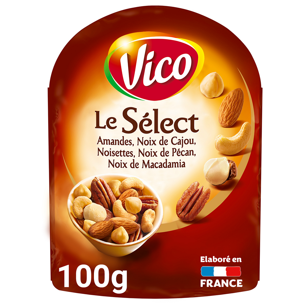 Assortiment de graines grillées et salées Mélange Sélect apérigrainesVICO, paquet de 100g