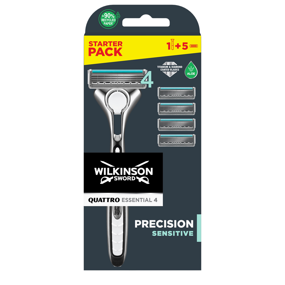 Rasoir Quattro essential 4 sensitive WILKINSON + 5 lames