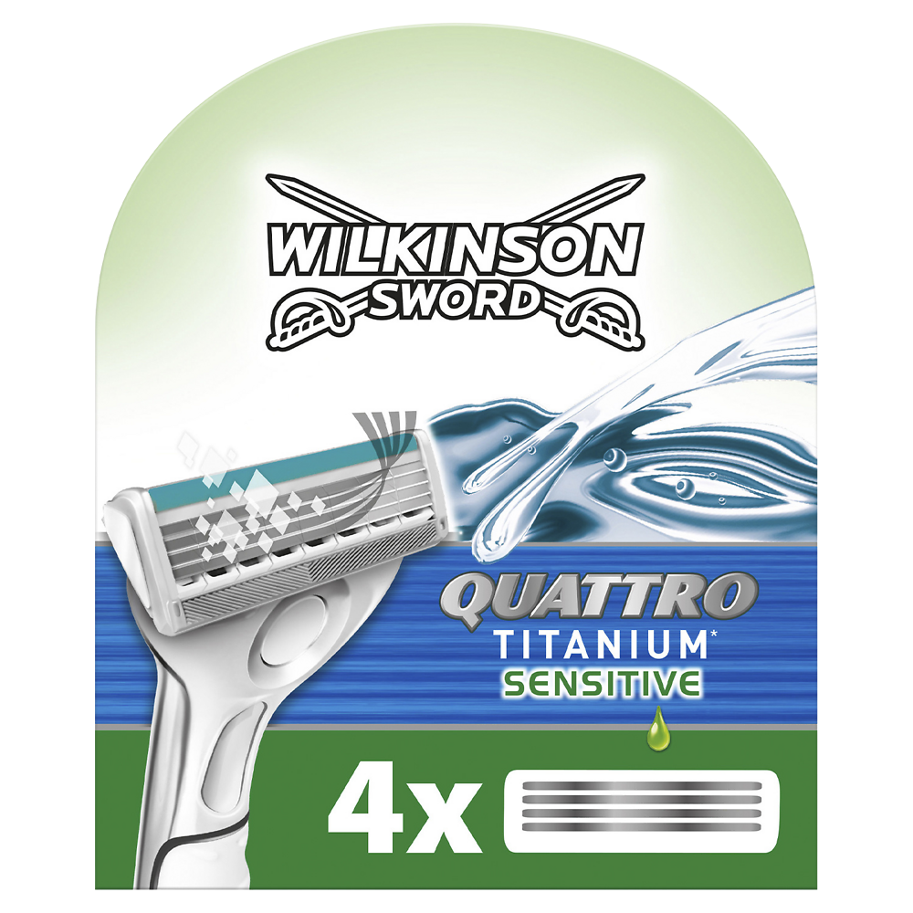 Lames de rasoir quattro titanium sensitive+ WILKINSON, x4