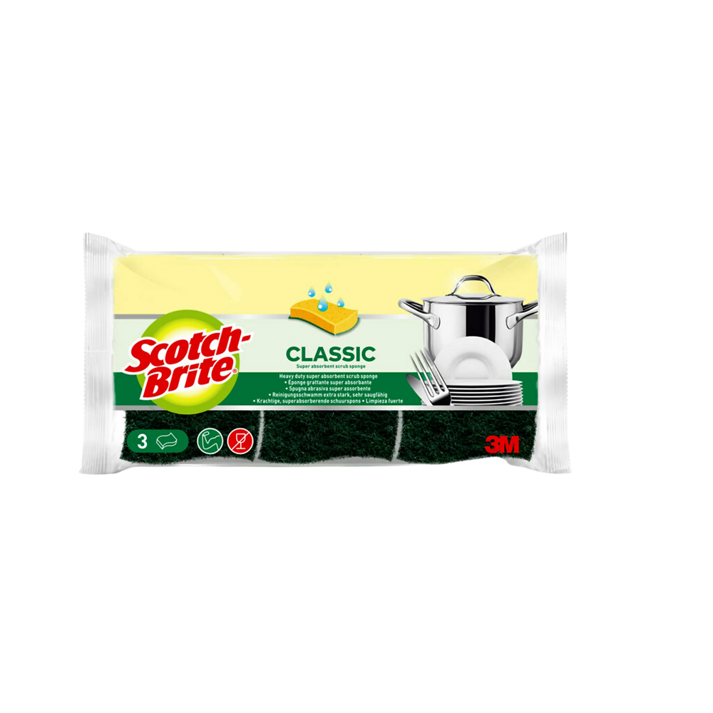 Éponge grattante verte SCOTCH BRITE, x3