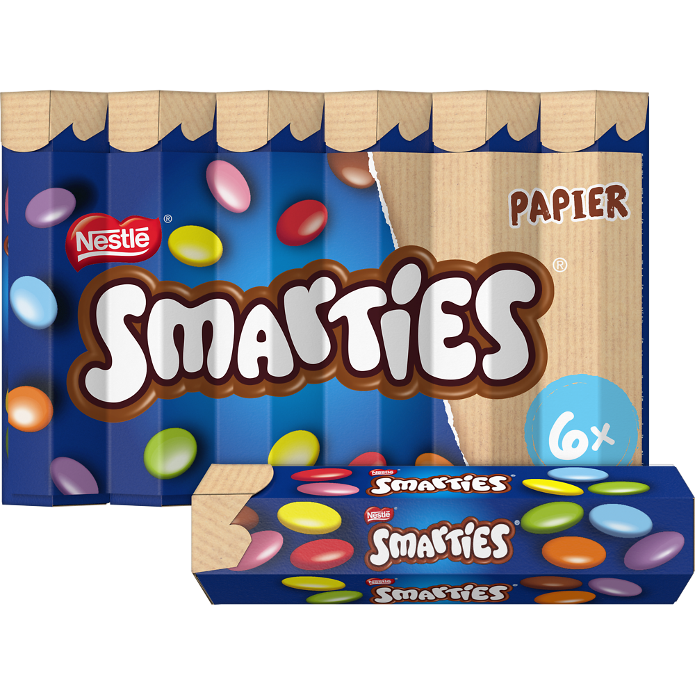 Bonbons de chocolat au lait SMARTIES - 6 tubes de 34g