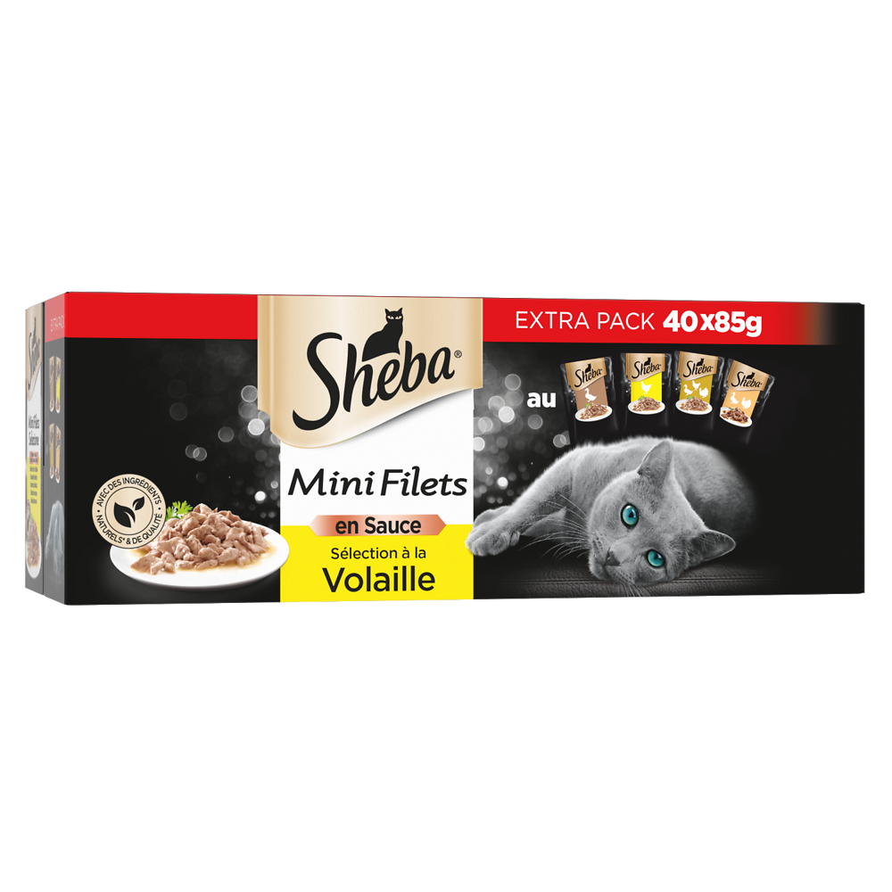 Sachets fraîcheur chat Mini filets à la volaille en sauce SHEBA - 40x85g