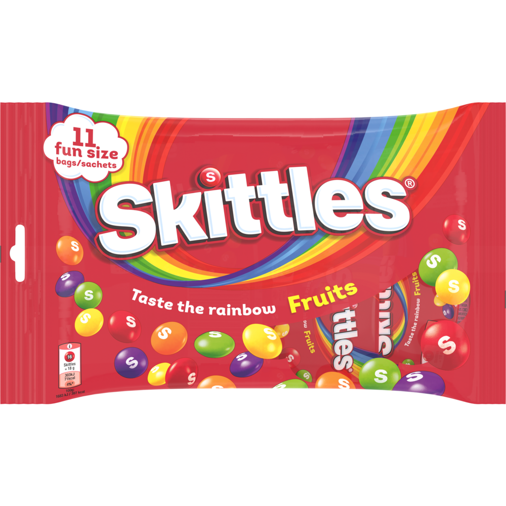 SKITTLES fruits, x11 sachets de 18g, 198g