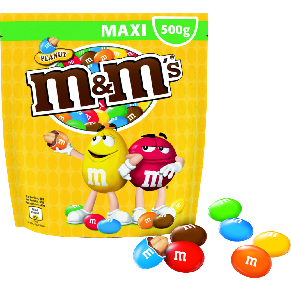 Bonbons chocolat cacahuète M&M's Peanut, 500g