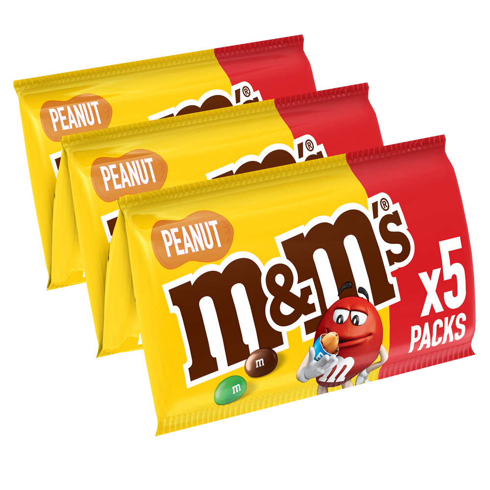 Bonbons chocolat cacahuète M&M's Peanut, x5 225g