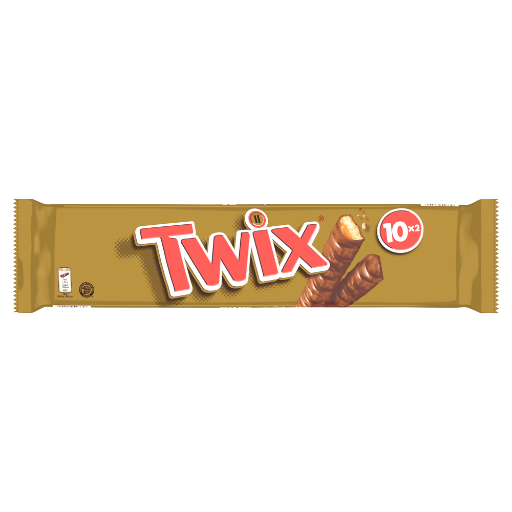 Biscuit barres chocolat TWIX, pack x10 - 500g