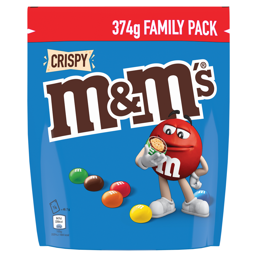 M&m's crispy family pack chocolat au lait  M&M's 374g