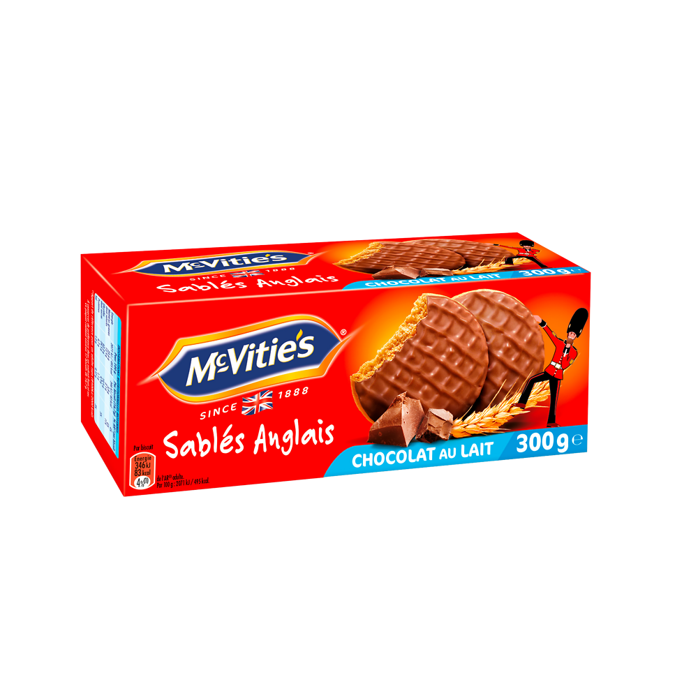 Biscuits nappés de chocolat lait Original MC VITIES, 300g