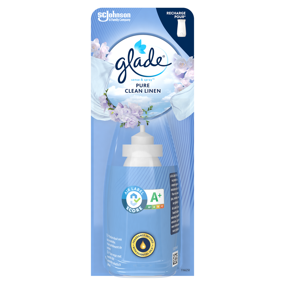 Recharge Diffuseur Sense&Spray Pure Clean Linen aux huiles essentielles GLADE 18 ml