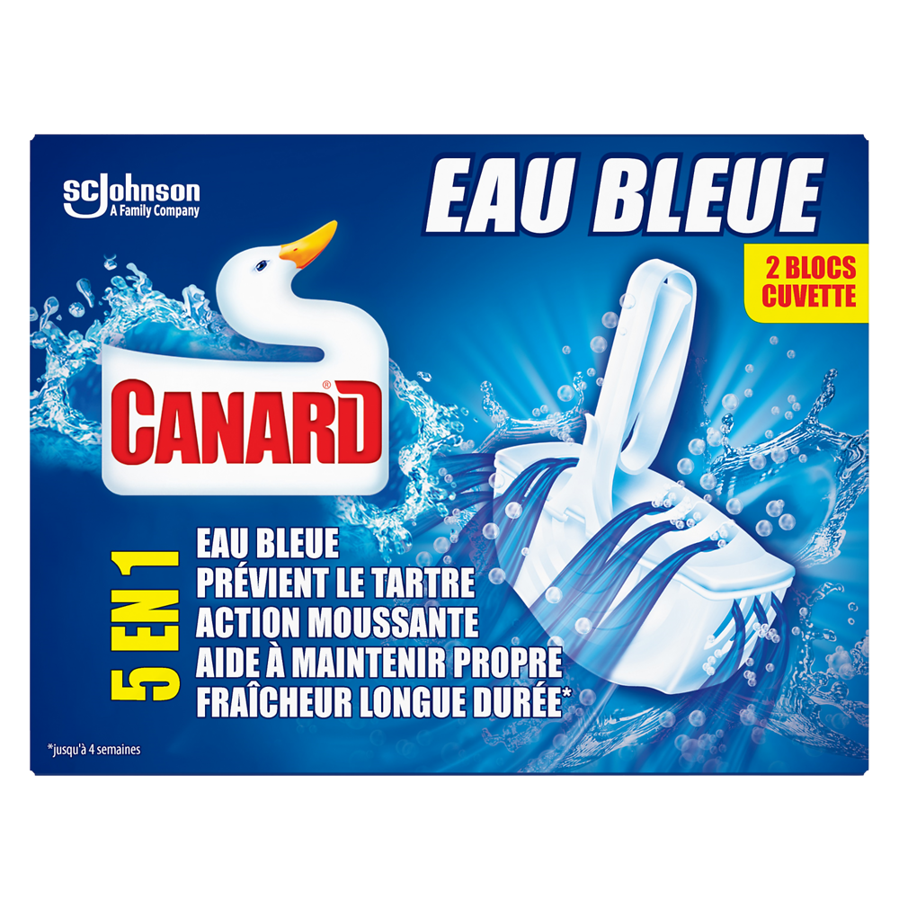 Canard WC bloc cuvette solide colorant eau bleue 5 en 1