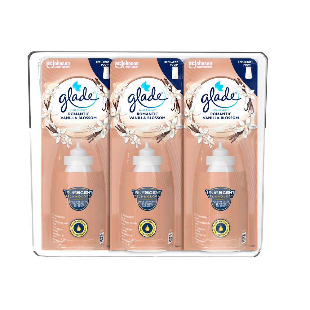 Spray recharge vanilla aux huiles essentielles GLADE x3