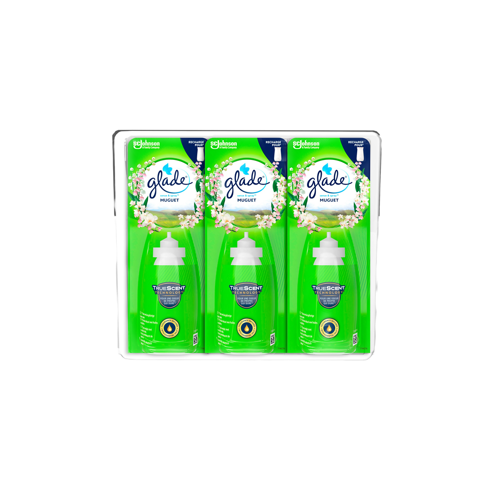 Spray recharge muguet aux huiles essentielles GLADE x3