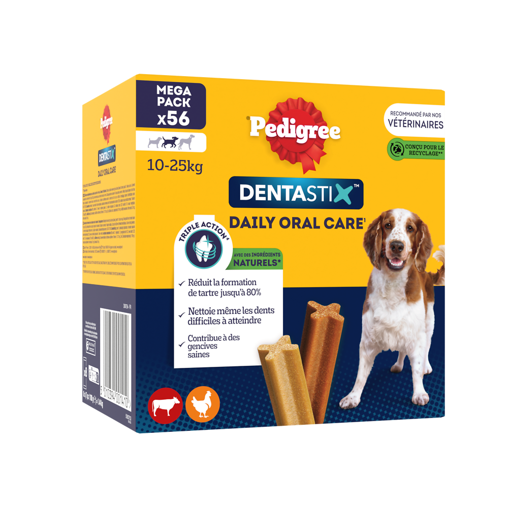 Bâtonnets à mâcher moyen chien Dentastix PEDIGREE x56 - 1440g