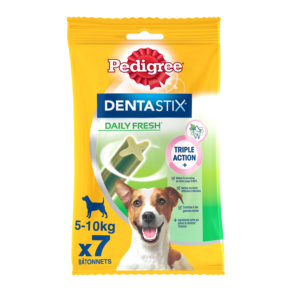 Bâtonnets à mâcher petit chien Dentastix Fresh PEDIGREE x7 - 110g