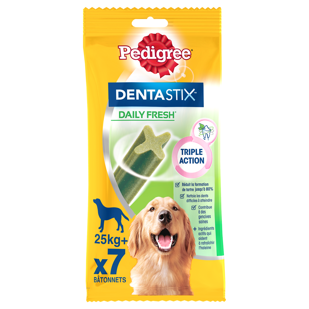 Bâtonnets à mâcher grand chien Dentastix Fresh PEDIGREE x7 - 270g