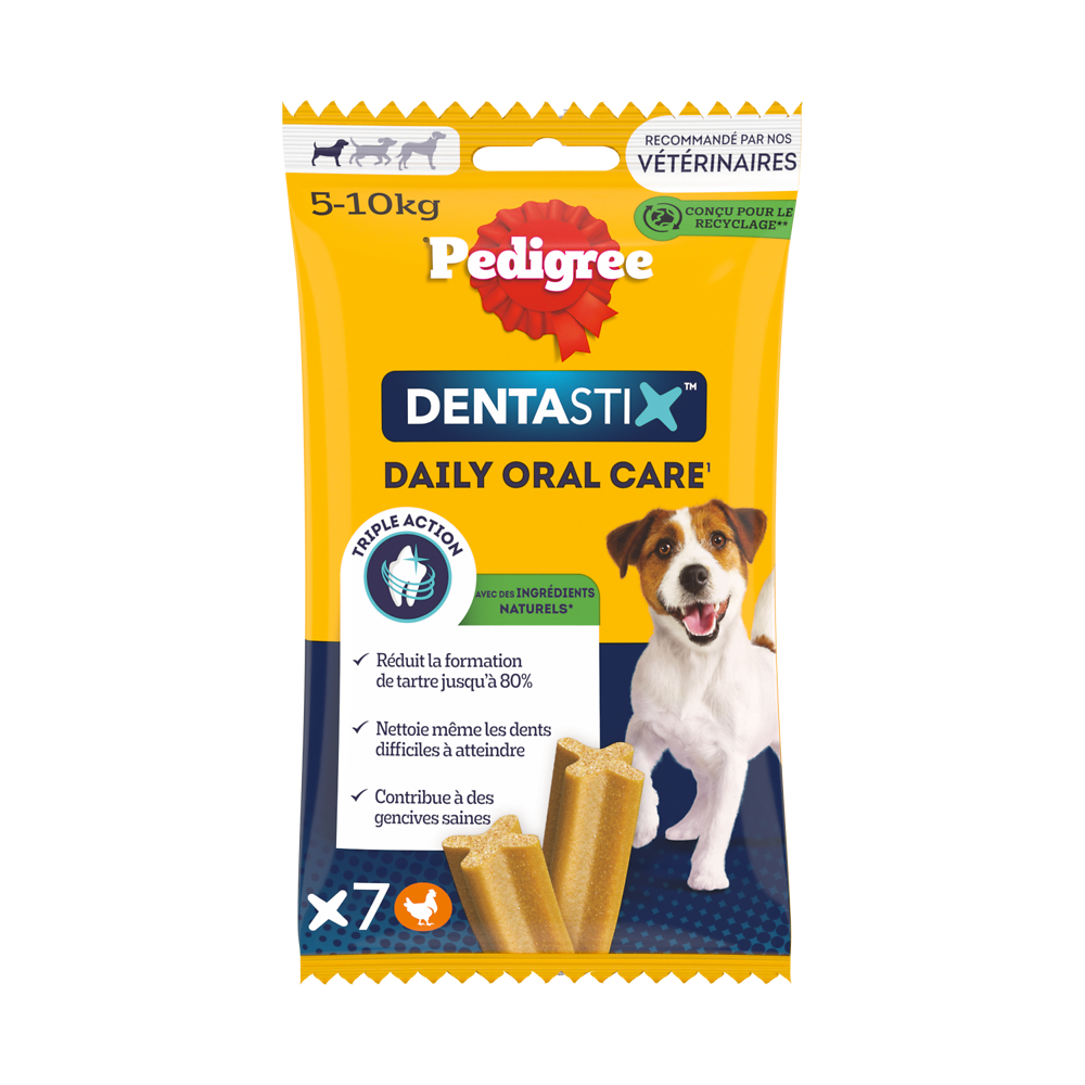 Bâtonnets à mâcher petit chien Dentastix PEDIGREE x7 - 110g