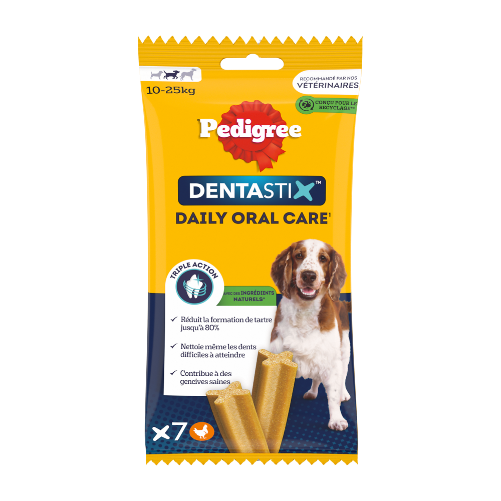 Bâtonnets à mâcher moyen chien Dentastix PEDIGREE x7 - 180g