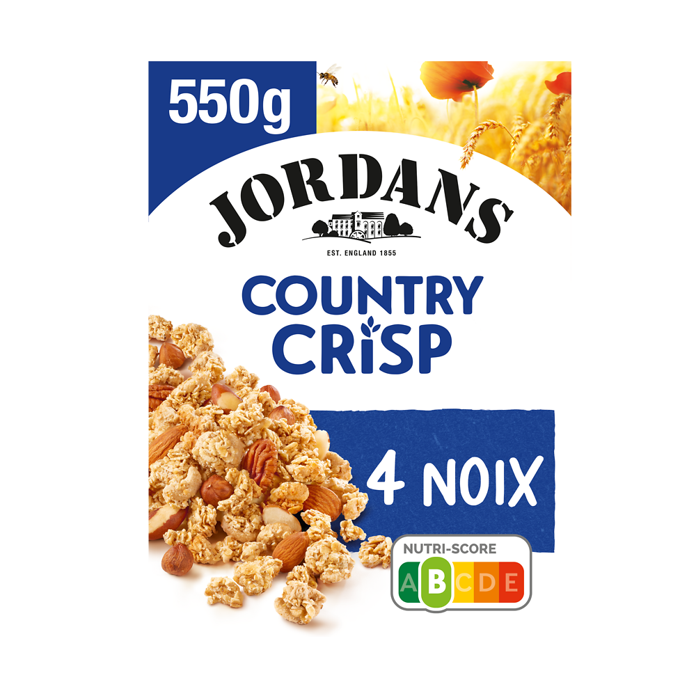 Céréales Country Crisp riche en 4 noix JORDANS, 550g