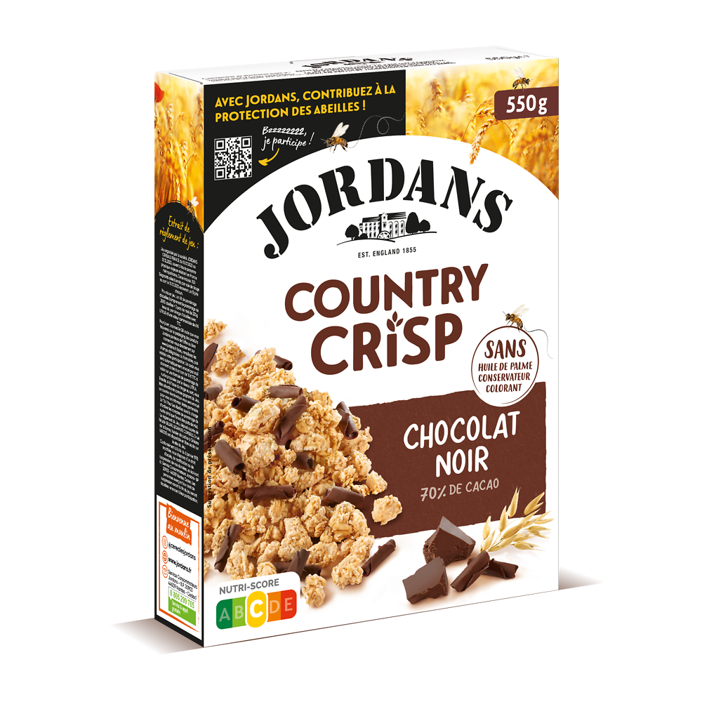 Céréales Country Crisp au chocolat noir JORDANS, 550g