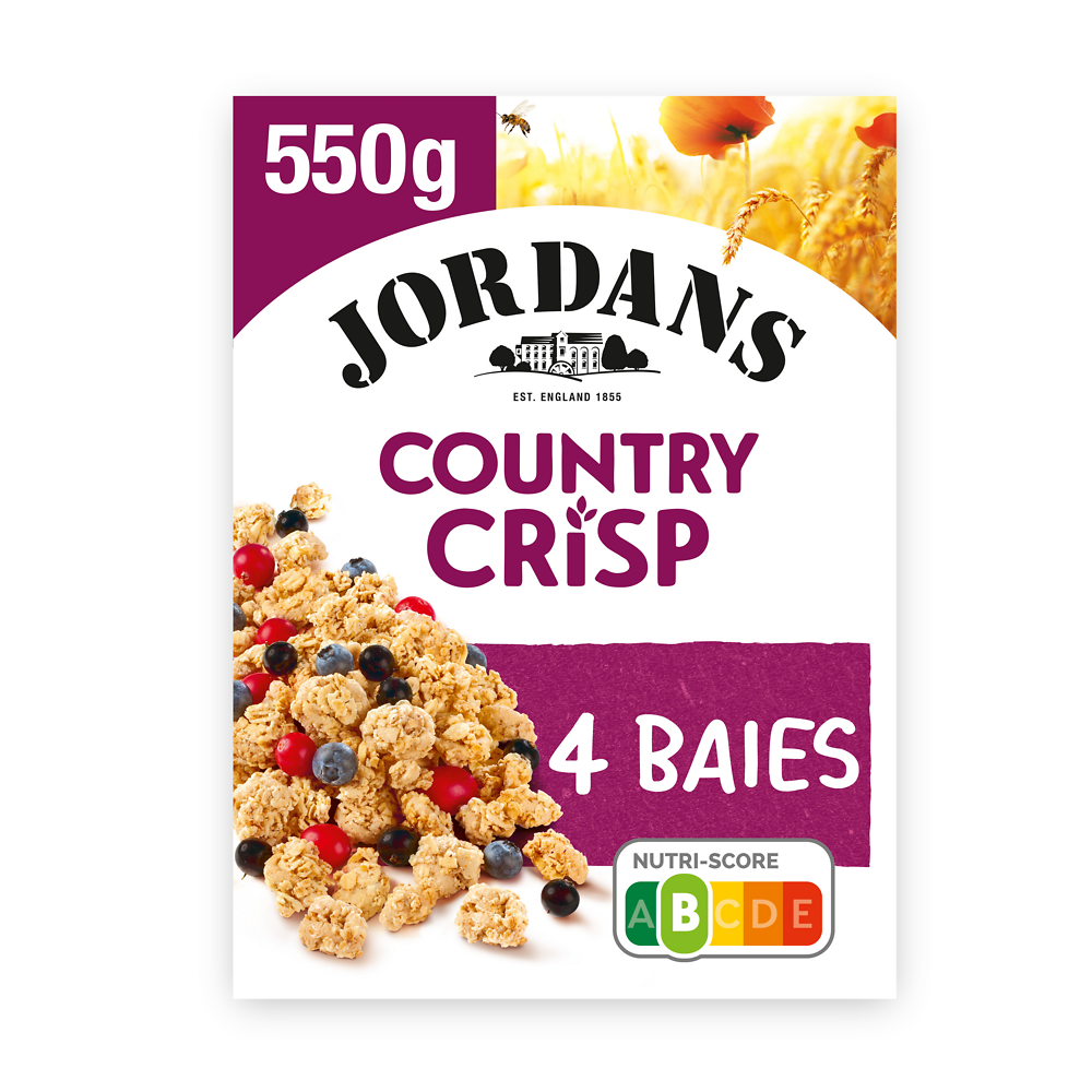 Céréales Country Crisp aux 4 baies JORDANS, 550g