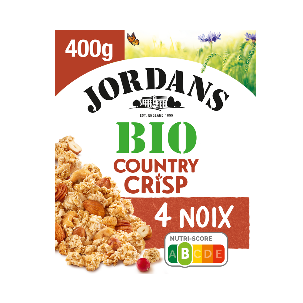 Céréales country crisp 4 noix bio JORDANS, 400g