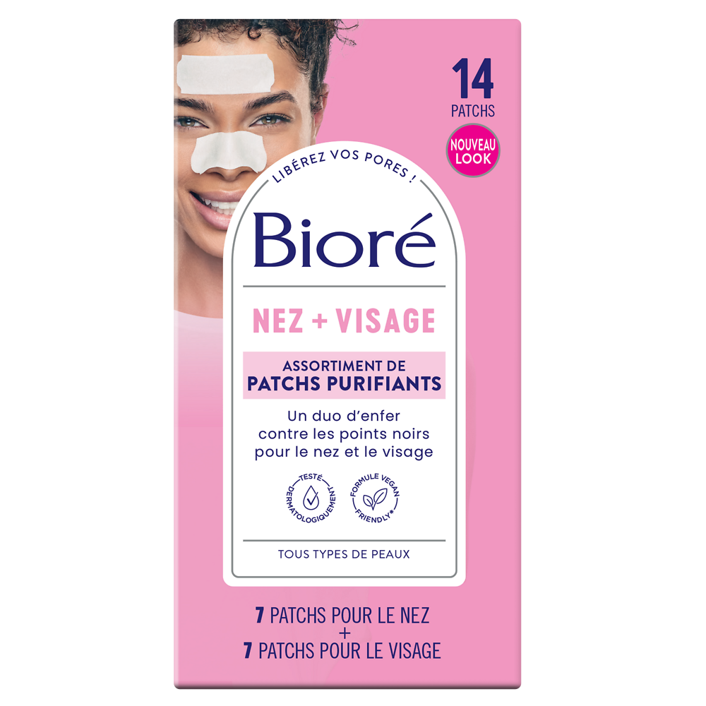 Assortiment patchs purifiants nez et visage, BIORE, x14