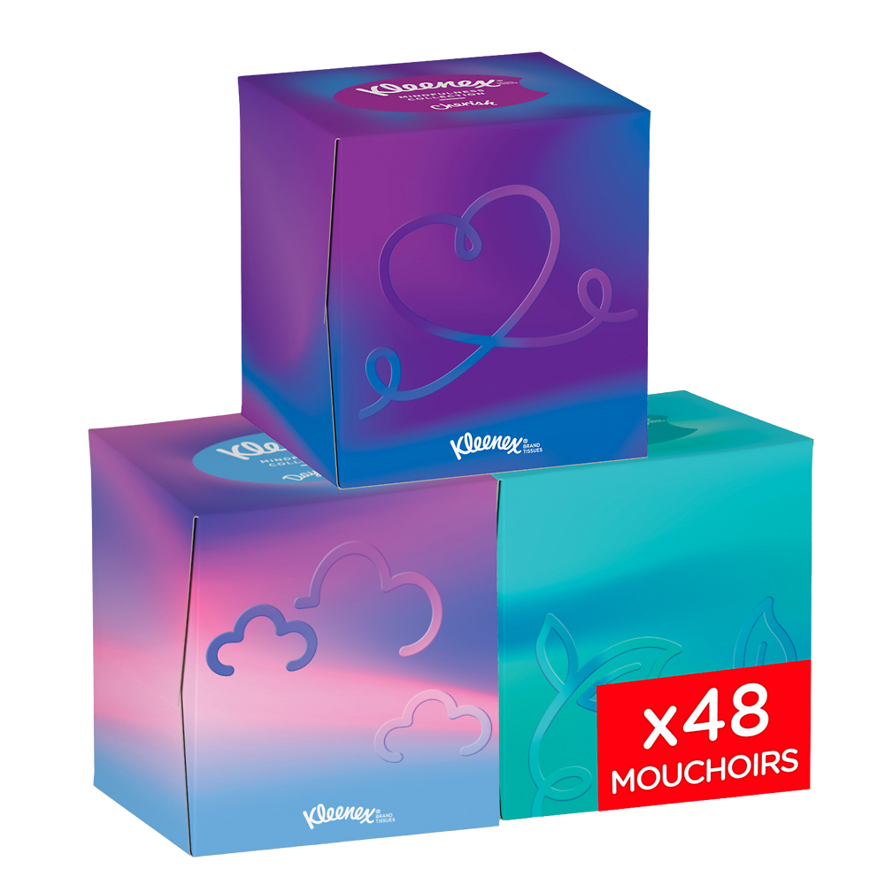 Mouchoirs collection cube KLEENEX, boîte de 48