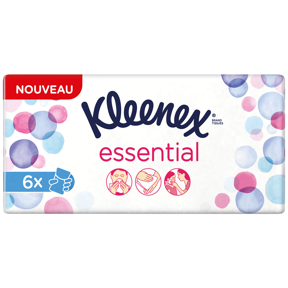 Mouchoirs essential KLEENEX, mini étuis x6