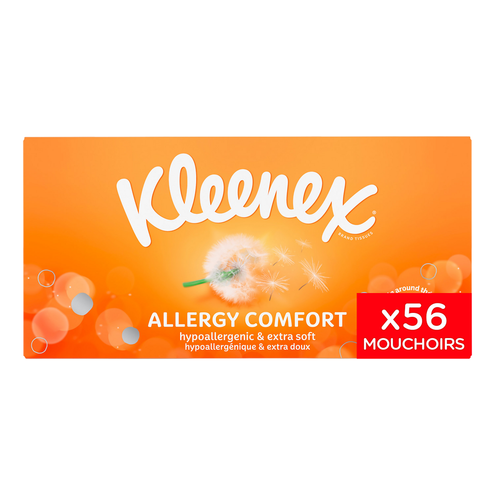 Mouchoirs allergy comfort KLEENEX , boîte de 56 unités