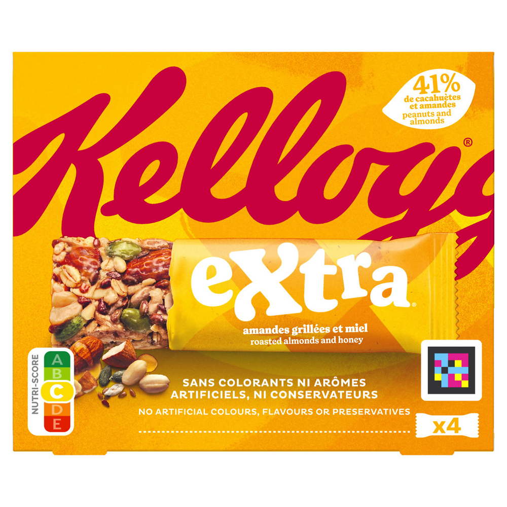 Barres Céréales EXTRA KELLOGG'S Miel, 4x32g