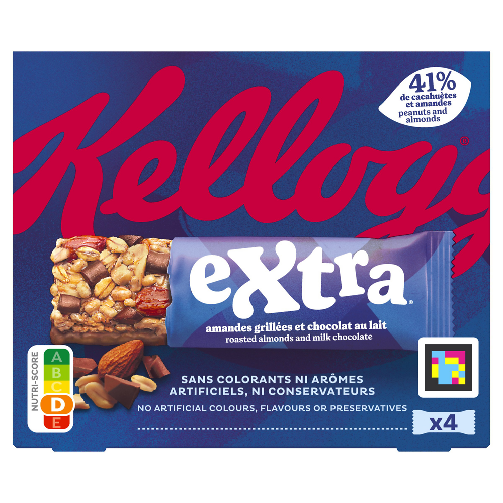 Barres Céréales EXTRA KELLOGG'S Chocolat au lait, 4x32g