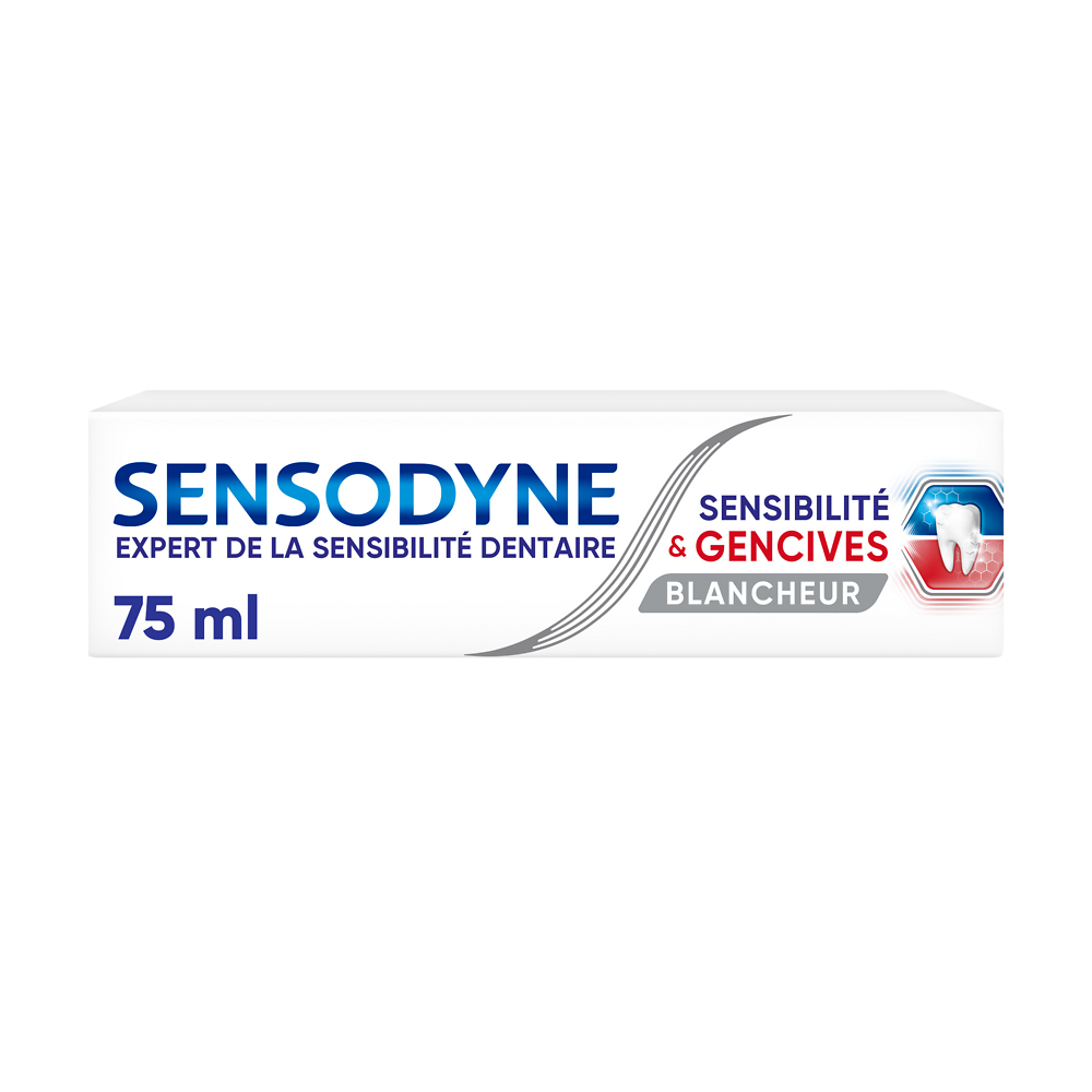 Dentifrice sensibilité & gencives blancheur SENSODYNE, tube de 75ml