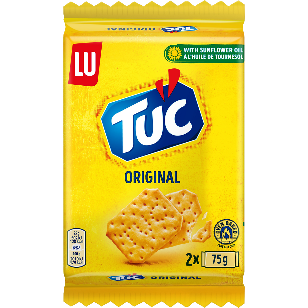 Biscuits apéritifs crackers salés Original TUC LU - Paquet de 75g