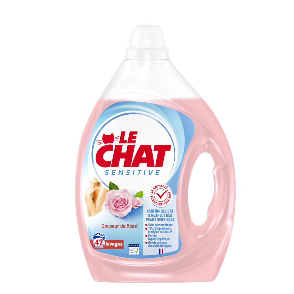 Lessive liquide sensitive douceur de rose LE CHAT - 42 lavages