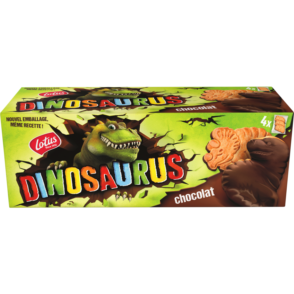 Biscuits dinosaurus chocolat noir LOTUS paquet x12 225g