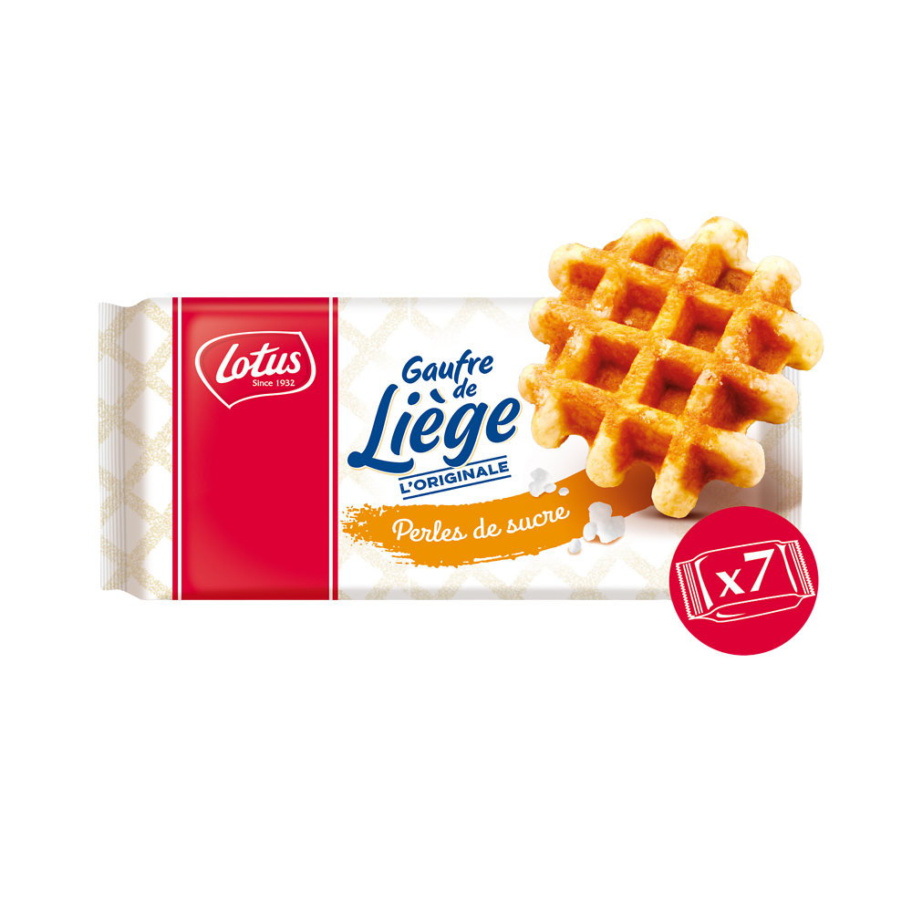 Gaufre de Liège perles de sucre Lotus - x7 sachets - Le paquet de 315g