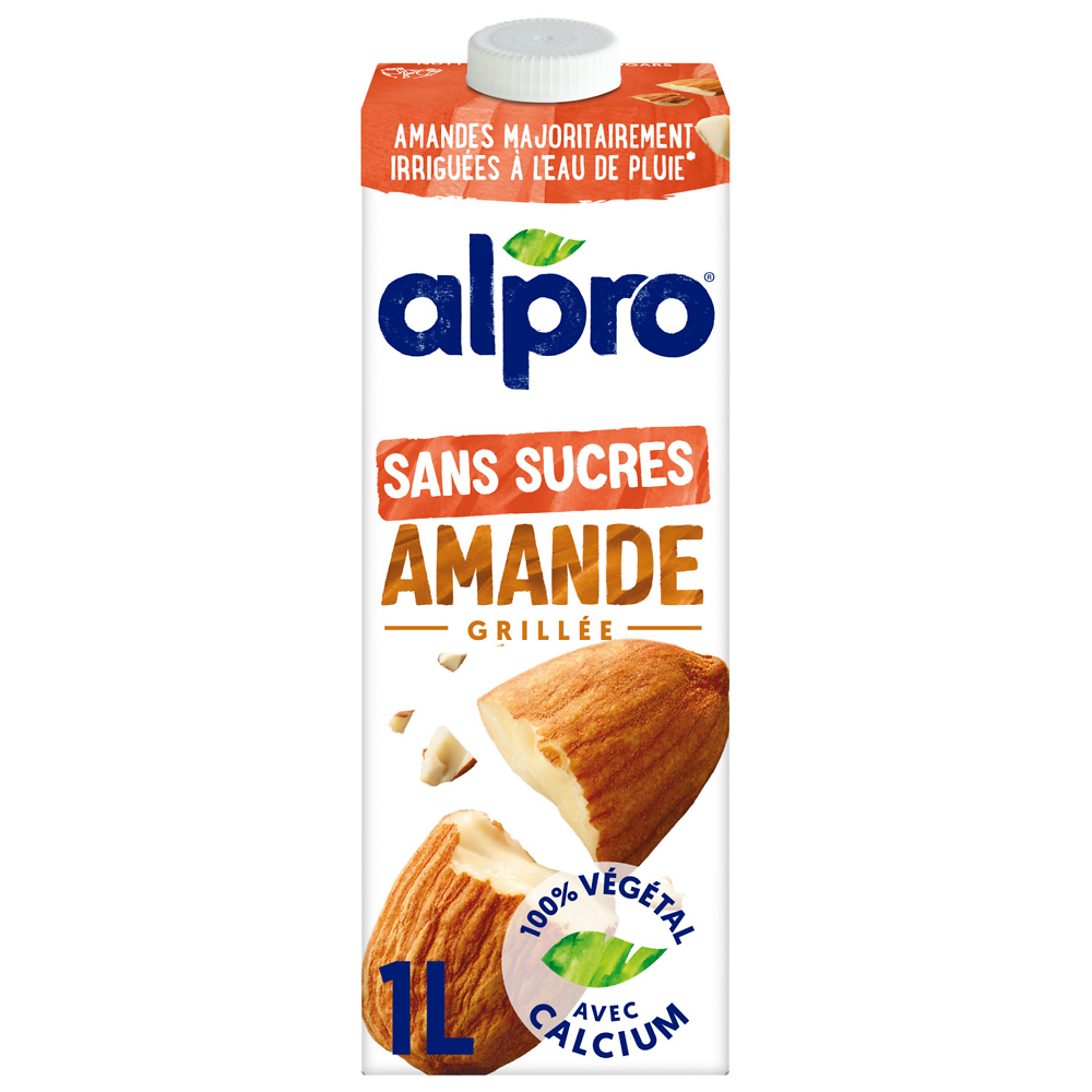 Boisson végétale lait d'amande grillée sans sucres ALPRO -brique 1l