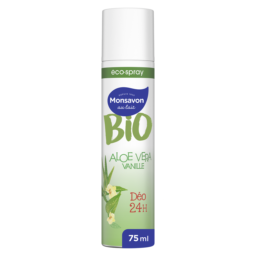 Déodorant bio aloe vera vanille MONSAVON écospray 75ml